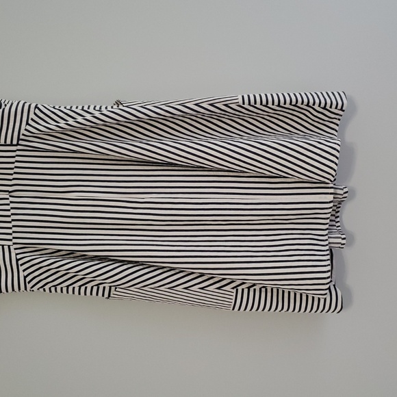 Eclair Mini Sundress XS Navy Blue Cream Ivory Striped Seersucker Pockets Straps - Picture 5 of 15